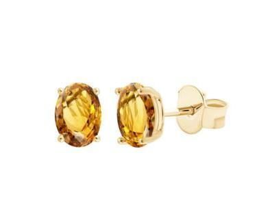 Boucles d'Oreilles Citrine Ovale Or Jaune 750 - CE28019CT - Réf. CE28019CT