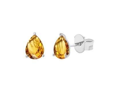 Boucles d'Oreilles Citrine Poire Or Gris 750 - CE28017WCT - Réf. CE28017WCT
