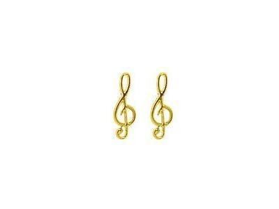 Boucles d'Oreilles Clé De Sol Or Jaune 750 - 285400 - Réf. 285400