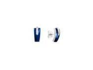 Boucles d’Oreilles Clozeau Or Gris 750 Résine Bleue Diamant - C4Y100GBPDI - Réf. C4Y100GBPDI