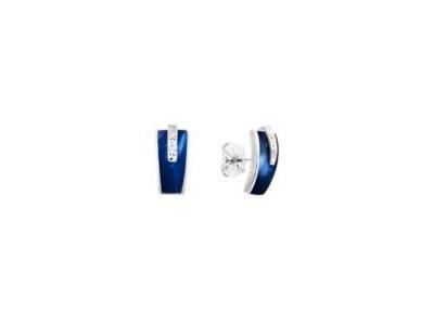 Boucles d’Oreilles Clozeau Or Gris 750 Résine Bleue Diamant - C4Y100GBPDI - Réf. C4Y100GBPDI