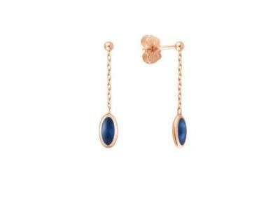Boucles d’Oreilles Clozeau Samba Pendantes Or 750 Résine Bleue - C4Y157RBP - Réf. C4Y157RBP