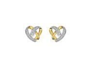 Boucles d'Oreilles Coeur Diamant Or Bicolore 750 - QB241BB5 - Réf. QB241BB5