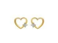 Boucles d'Oreilles Cœur Or Jaune 375 Diamant C68922 - Réf. C68922