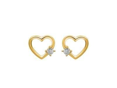 Boucles d'Oreilles Cœur Or Jaune 375 Diamant C68922 - Réf. C68922