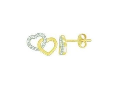 Boucles d'Oreilles Coeurs Or Bicolore 375 Diamant MBO26878-09 - Réf. MBO26878-09