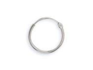 Boucles d'oreilles créoles or blanc rhodié 9 carats 12 mm, fil rond 1 mm B51211 - Réf. B51211