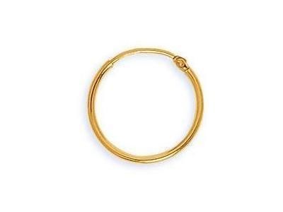 Boucles d'oreilles créoles or jaune 9 carats 12 mm, fil rond 1 mm A44411 - Réf. A44411