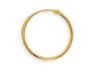 Boucles d'oreilles créoles or jaune 9 carats 14 mm, fil rond 1 mm - Réf. A44511