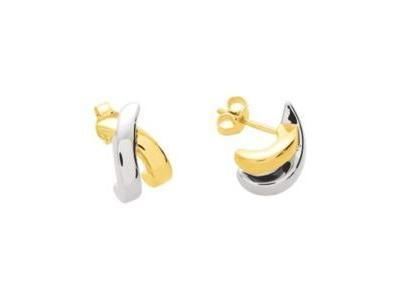 Boucles d'Oreilles Demi Créole Bicolores Or 750 - 9545JG - Réf. 9545JG