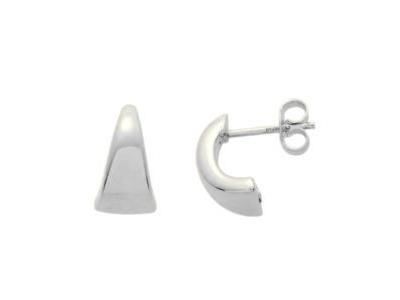 Boucles d'Oreilles Demi Créoles Or Jaune Rhodié 750 - 9573G - Réf. 9573G