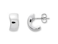 Boucles d'Oreilles Demi Créoles Or Jaune Rhodié 750 - 9575G - Réf. 9575G