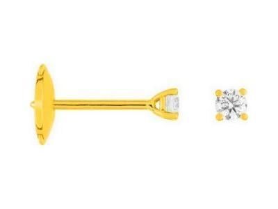 Boucles d'Oreilles Diamant 4 Griffes 2 x 0.075 Carat Or Jaune 750 - EA201DJB2 - Réf. EA201DJB2