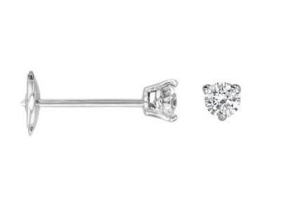 Boucles d'Oreilles Diamant Naturel 2 x 0.075 Carat Or Gris 750 - E3263FMPWAY02 - Réf. E3263FMPWAY02