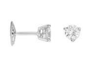 Boucles d'Oreilles Diamant Naturel 2x0.30 Carat Or Gris 750 Facet - Réf. E2583FMW602