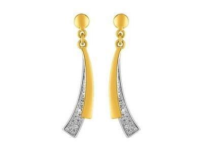 Boucles d'Oreilles Diamant Pendantes Or Bicolore 750 - RR306BB4 - Réf. RR306BB4