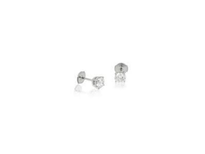 Boucles d'Oreilles Diamants 2 x 0.075 Carat Or Gris 750 - E1884FMPWAY02 - Réf. E1884FMPWAY02