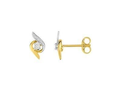 Boucles d'Oreilles Diamants Or 375 Bicolore 2ZA555BB4 - Réf. 2ZA555BB4