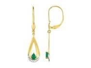 Boucles d'Oreilles Dormeuse Émeraude Or Bicolore 750 - GL383BE - Réf. GL383BE