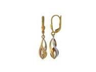 Boucles d'Oreilles Dormeuse Or 375 Tricolore 6MM A59023 - Réf. A59023