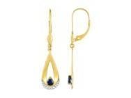 Boucles d'Oreilles Dormeuse Saphir Or Bicolore 750 - GL383BS - Réf. GL383BS