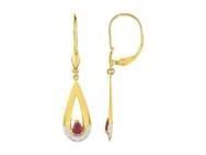 Boucles d'Oreilles Dormeuses Rubis Or Bicolore 750 - GL383BR - Réf. GL383BR