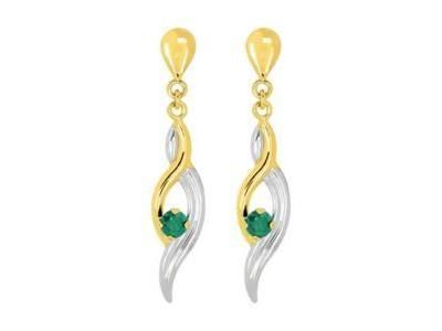 Boucles d'Oreilles Émeraude Or Jaune Rhodié 750 - 8365E - Réf. 8365E