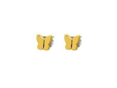 Boucles D'oreilles Enfant Papillon Titane Plaqué-Or Jaune - 05091-02 - Réf. 05091 02