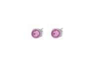 Boucles d'Oreilles Enfant Rond Cristal Rose Titane Boccia - 05095-02 - Réf. 05095 02