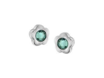 Boucles d'Oreilles Enfant Titane Fleur Cristal Bleu Boccia - 05094-03 - Réf. 05094 03