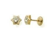 Boucles d'Oreilles Etoile Zircon Or Jaune 375 Fermoir à Vis - Réf. N10734V