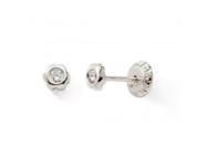 Boucles d'oreilles Fleur Zircon Or Gris 375 à Vis - N11070GV - Réf. N11070GV