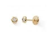 Boucles d'oreilles Fleur Zirconium Or Jaune 375 Fermoir Vis - N9481V - Réf. N9481V