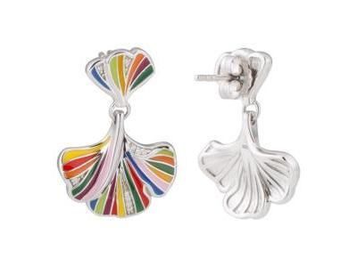 Boucles d'Oreilles Ginkgo Argent Zircon Una Storia - BO121226 - Réf. BO121226