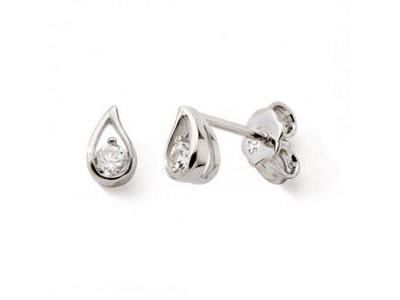Boucles d'Oreilles Goutte en Argent 925 et Oxydes de Zirconium - C3126 - Réf. C3126