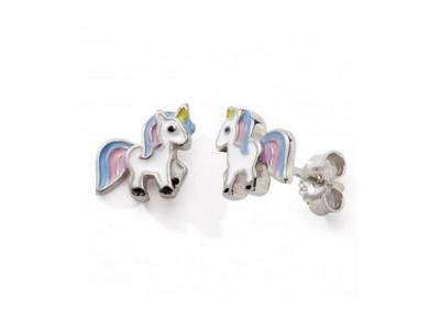 Boucles d'Oreilles Licorne Argent Laqué - C2842 - Réf. C2842