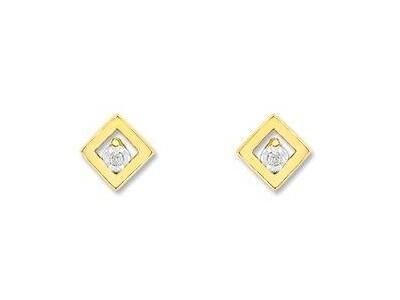 Boucles d'Oreilles Losange Diamant Or Jaune 750 - QE204XB4 - Réf. QE204XB4