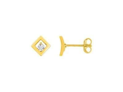 Boucles d'Oreilles Losange Diamant Or Jaune 750 - QE204XB4 - Réf. QE204XB4