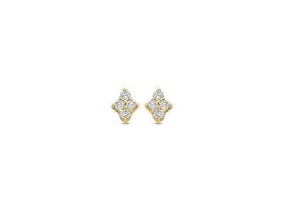 Boucles d'Oreilles Losange Or Jaune 750 Diamants - 065239-A - Réf. 065239-A