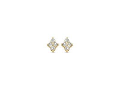 Boucles d'Oreilles Losange Or Jaune 750 Diamants - 065239-A - Réf. 065239-A