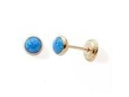 Boucles d'Oreilles Opales Bleues Or Jaune 375 - N12191V - Réf. N12191V