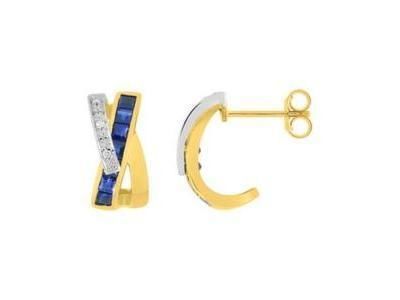 Boucles d'Oreilles Or 750 Saphir Diamant - MY209BSB4 - Réf. MY209BSB4