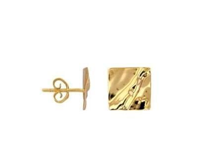 Boucles d'oreilles Or Jaune 375 froissé Carrées Ballet BE1109CNJ00 - Réf. BE1109CNJ00