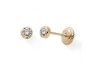 Boucles d'Oreilles Or Jaune 375 Zirconium Serti Clos Fermoir Vis - N11284V - Réf. N11284V