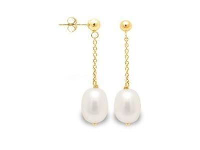 Boucles d'Oreilles Or Jaune 750 Perle d'Eau Douce 6,5 à 7 mm - BOC 124 P6JWH - Réf. BOC 124 P6JWH
