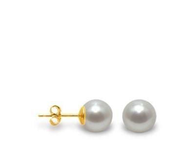 Boucles d'Oreilles Or Jaune 750 Perle d'Eau Douce 7.5 à 8 mm - BOC-099-R758JWH - Réf. BOC-099-R758JWH