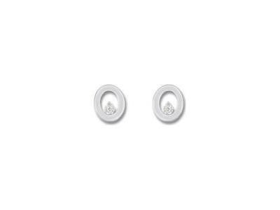 Boucles d'Oreilles Ovales Diamant Or Gris 375 - 29ZQ55GB4 - Réf. 29ZQ55GB4