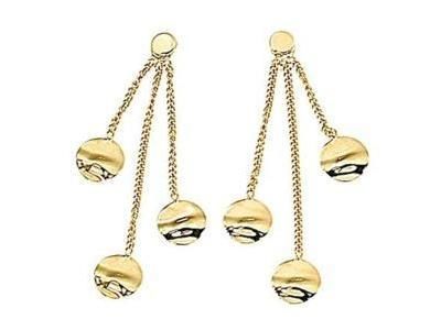 Boucles d'Oreilles Pendantes 3 Ronds Or Froissé Jaune 375 Scarlett Ballet BE1007CNJ - Réf. BE1007CNJ00