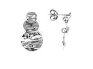 Boucles d'Oreilles Pendantes Disques Froissés Or Gris 375 Ballet BE1010CNG - Réf. BE1010CNG00