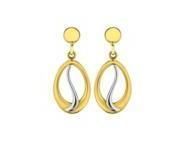 Boucles d'Oreilles Pendantes Gouttes Or 375 Bicolore B21720 - Réf. B21720